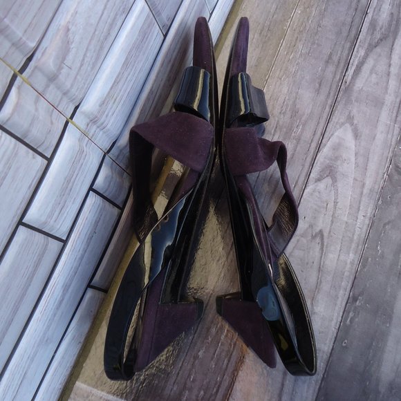 SIZE EU 6. Miu Miu suede and patent leather slingback sandals shoes. - Picture 13 of 16